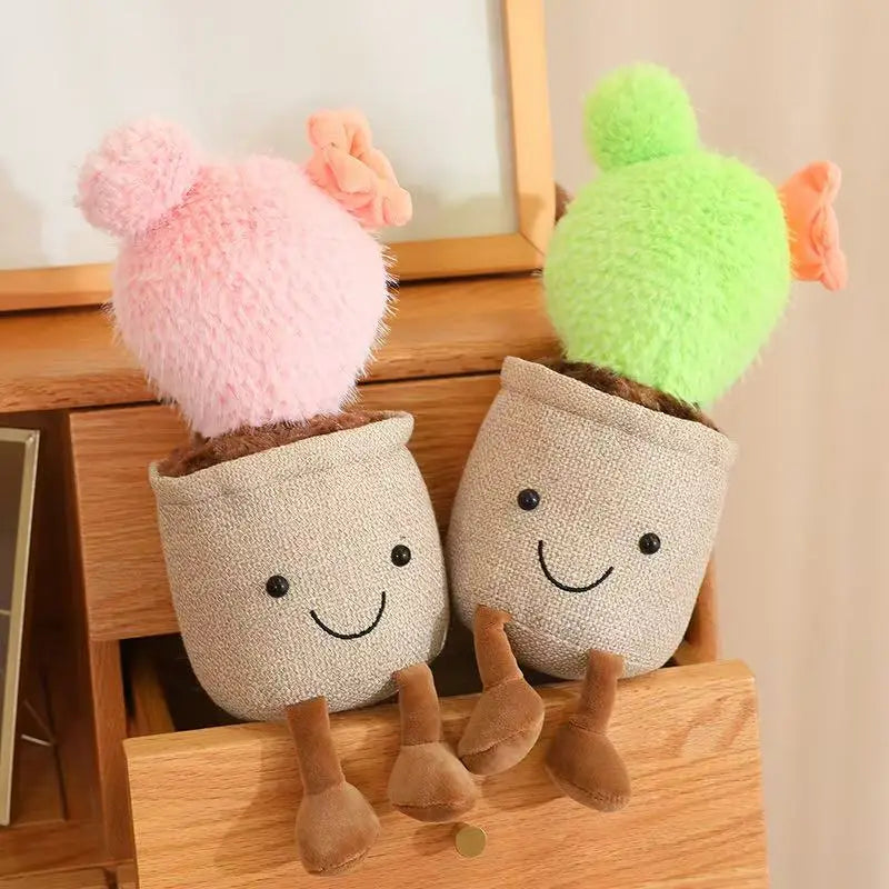 Barrel Bunny Ears Cactus Potted Plant Plushie