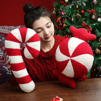 Peppermint Candy with Wrapper Plush Pillow