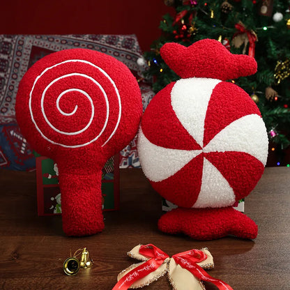 Peppermint Candy with Wrapper Plush Pillow