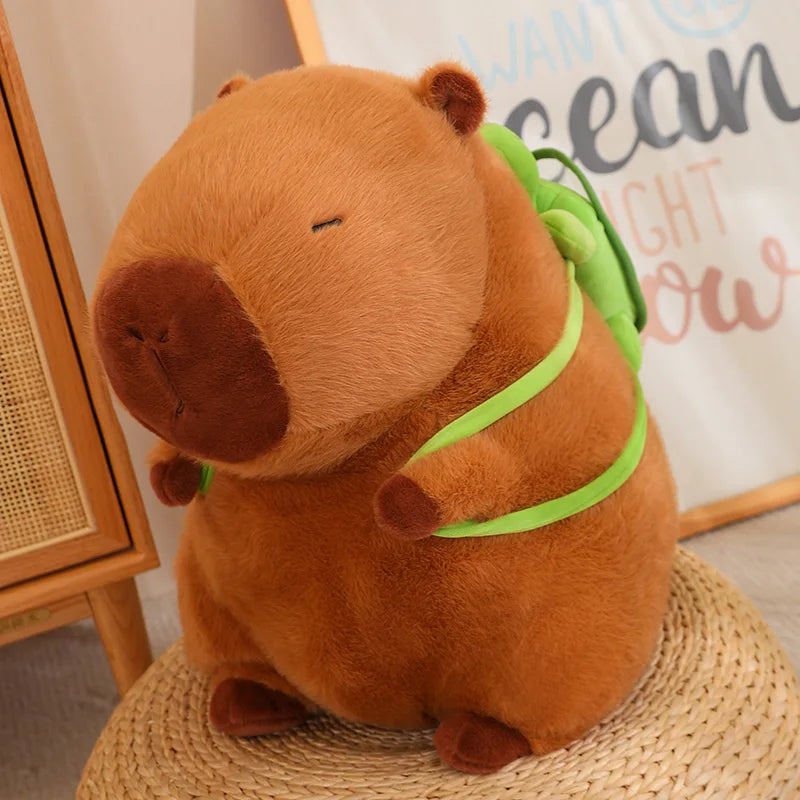 Capybara with Turtle Tortoise Backpack 9.1"-17.7" Plushie