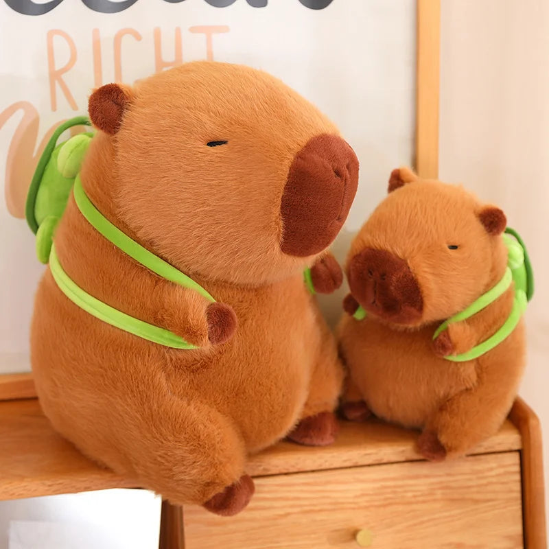 Capybara with Turtle Tortoise Backpack 9.1"-17.7" Plushie