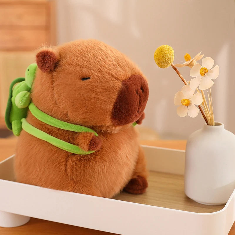 Capybara with Turtle Tortoise Backpack 9.1"-17.7" Plushie