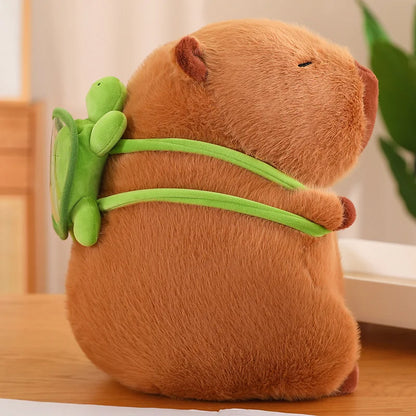 Capybara with Turtle Tortoise Backpack 9.1"-17.7" Plushie