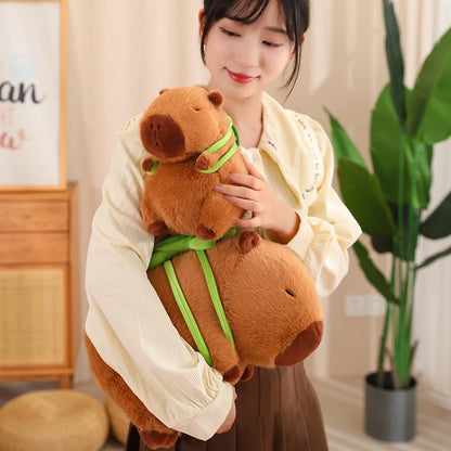 Capybara with Turtle Tortoise Backpack 9.1"-17.7" Plushie