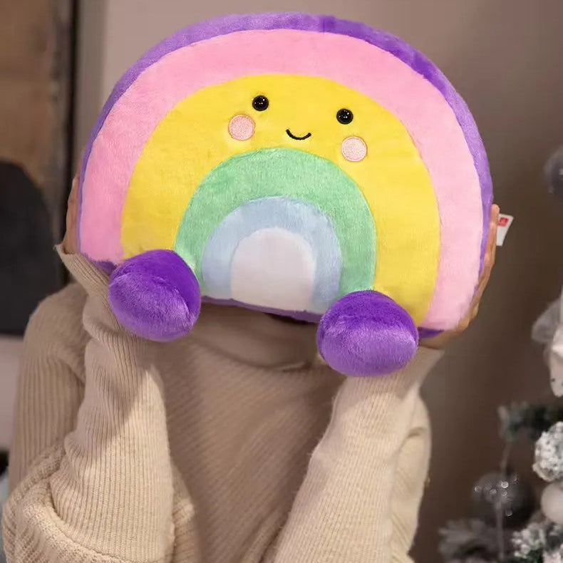 Smiling Purple Pastel Rainbow Plushie