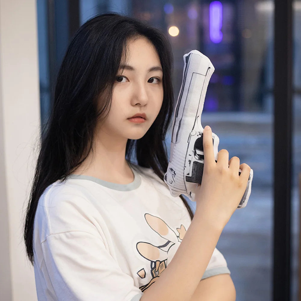 Fake Desert Eagle Pistol Printed Plush Toy