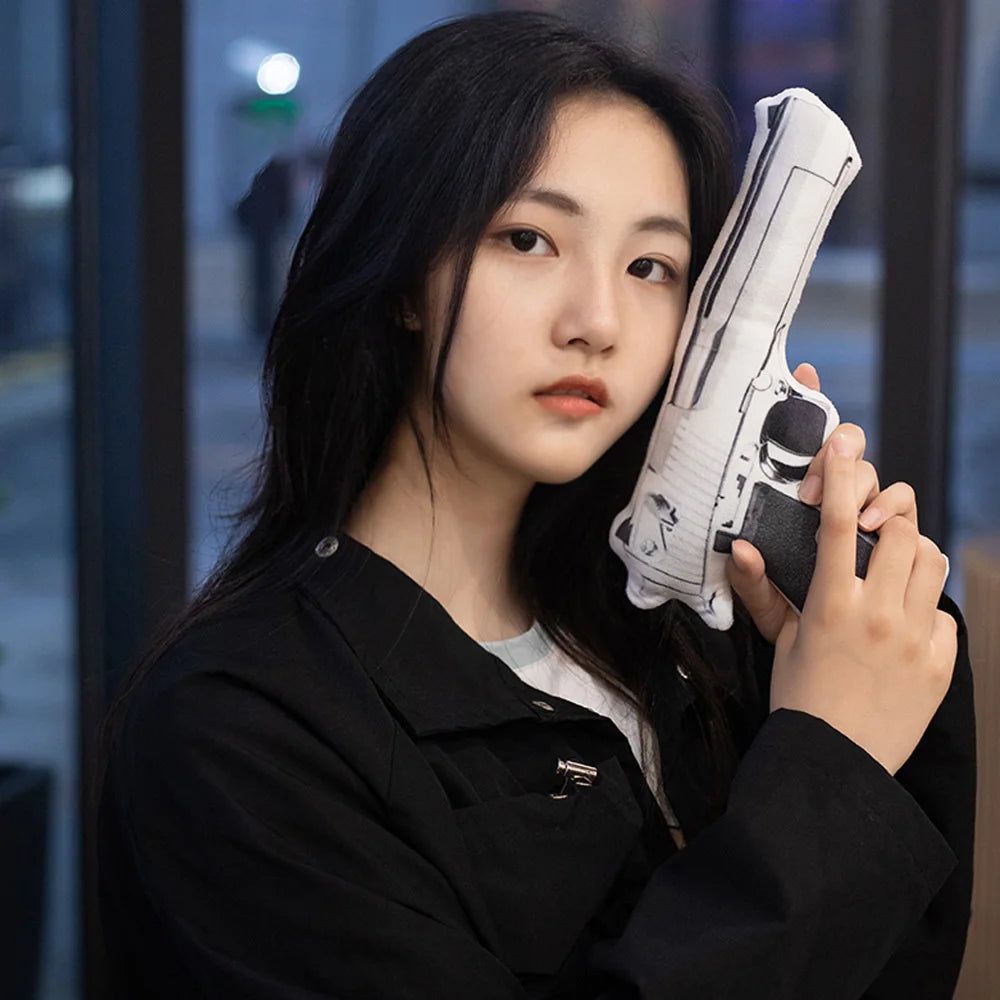 Fake Desert Eagle Pistol Printed Plush Toy
