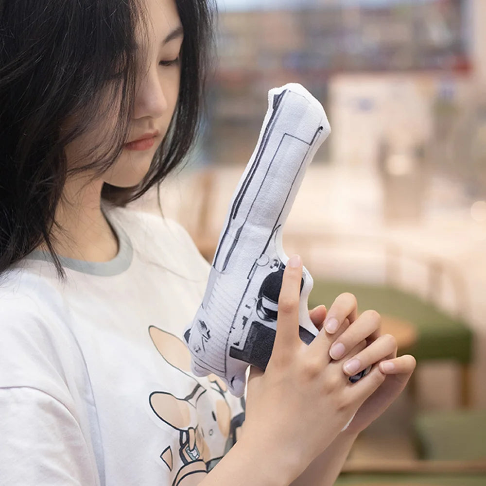 Fake Desert Eagle Pistol Printed Plush Toy