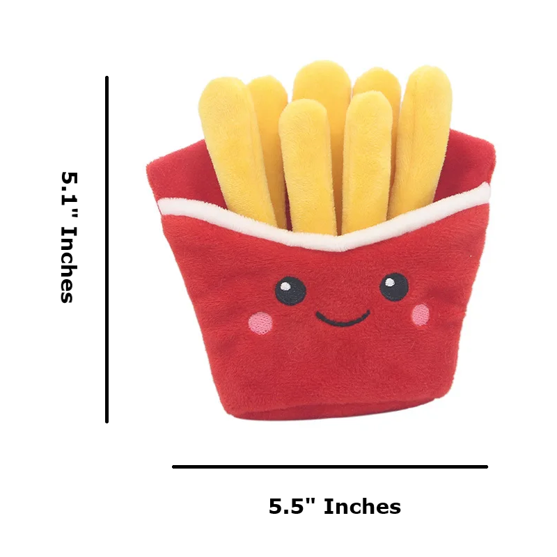 French Fries Fast Food Dog Squeaker Plush Toy