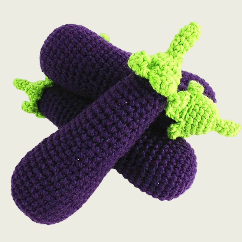 Plush Wool-Knit Eggplant