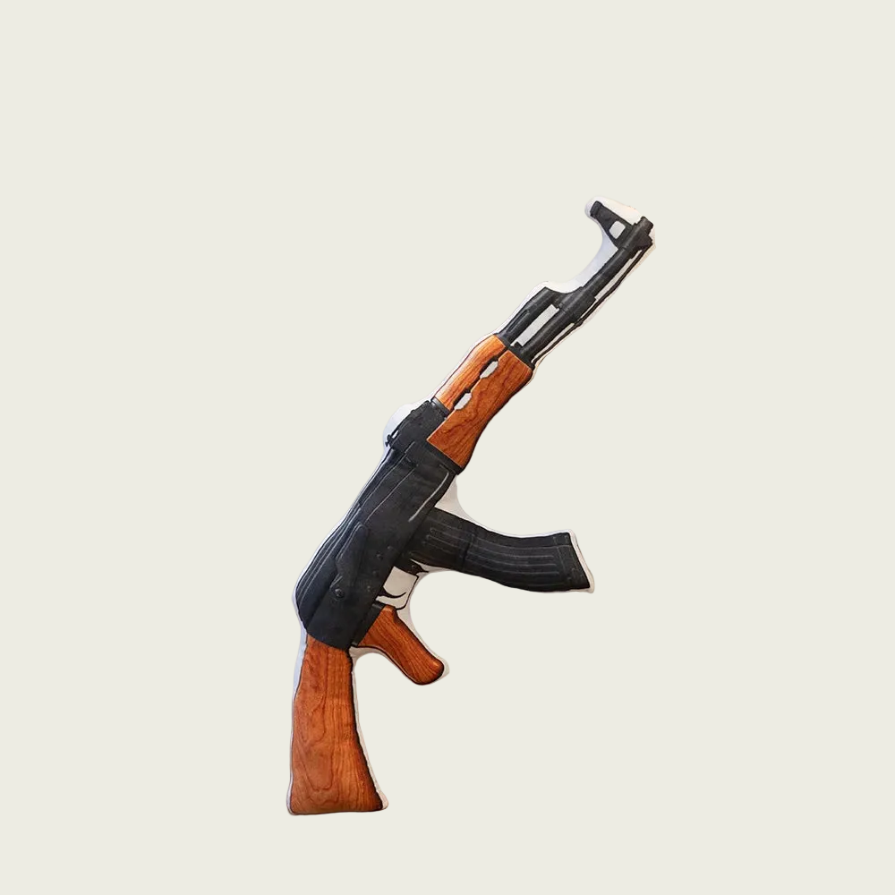Fake Soviet AKM Assault Rifle Printed Plush Toy