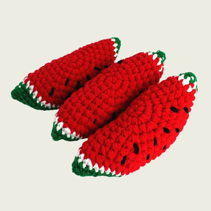 Plush Wool-Knit Watermelon Slice