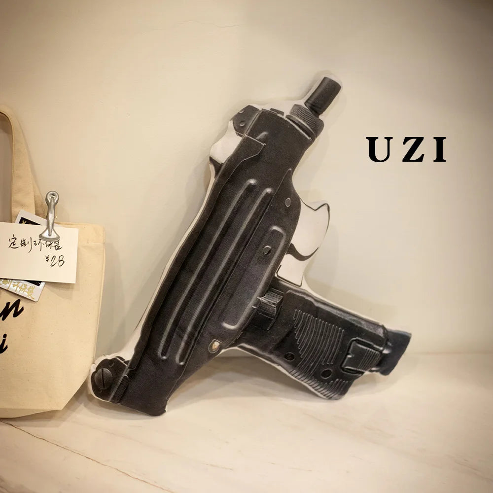 Fake Uzi Pistol Printed Plush Toy