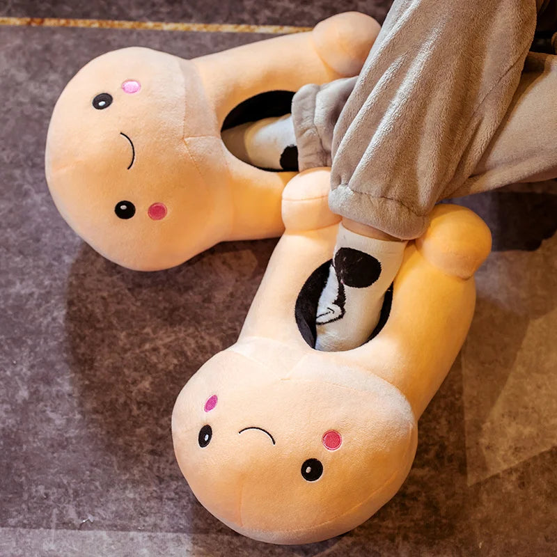 Penis Slippers Plush Adult Phallic Footwear