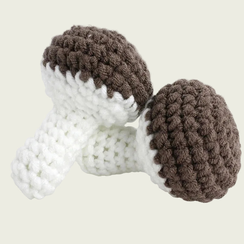 Plush Wool-Knit Mushroom