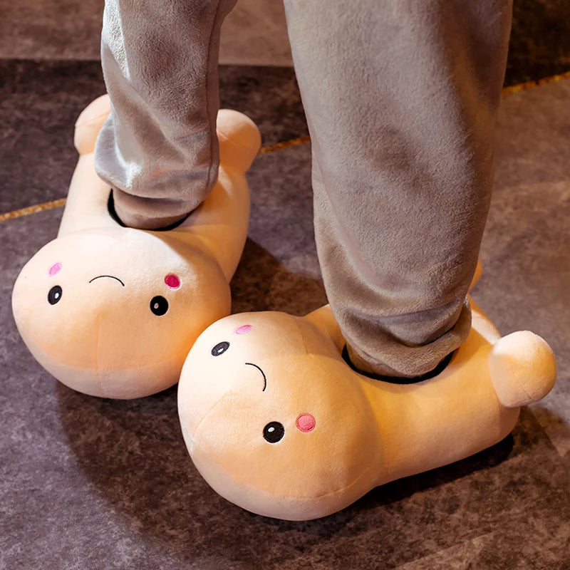 Penis Slippers Plush Adult Phallic Footwear