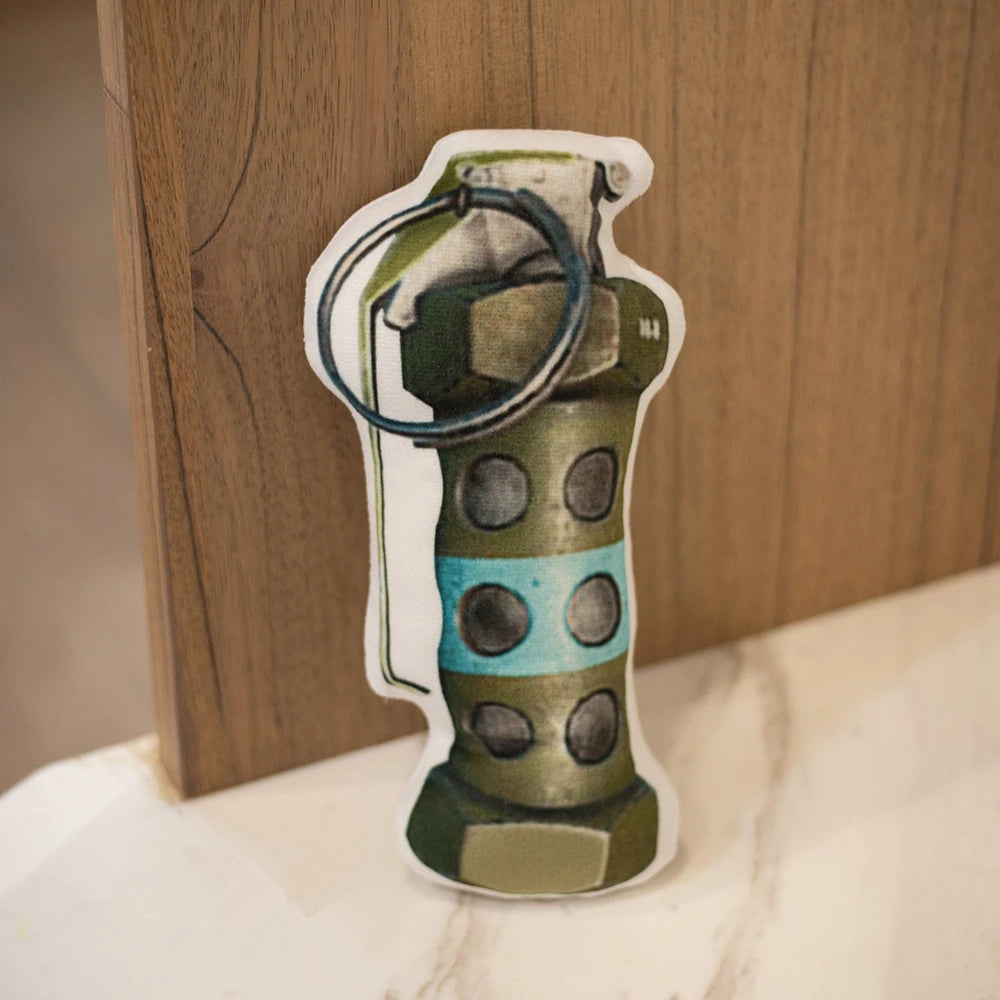 Fake Stun Flashbang Grenade Printed Plush Toy
