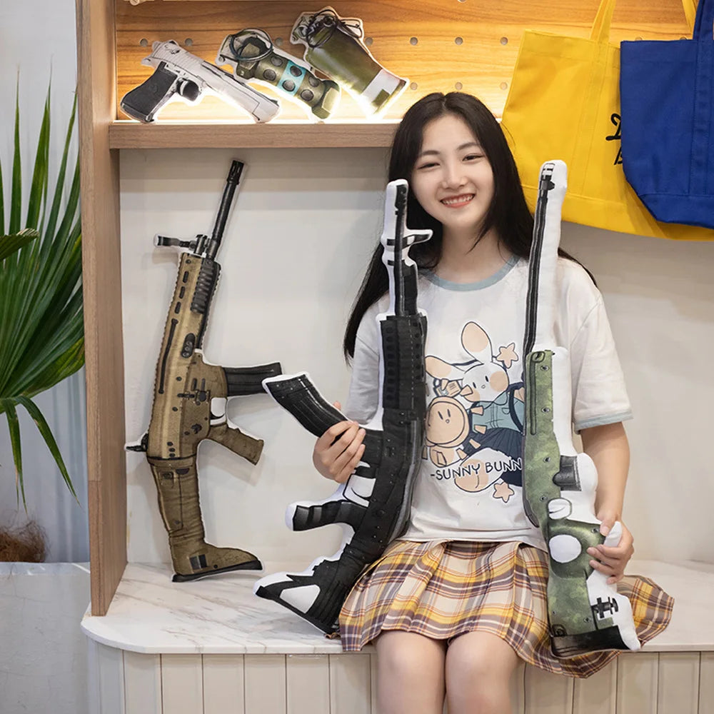 Fake M16 Assault Rifle Printed Plush Toy