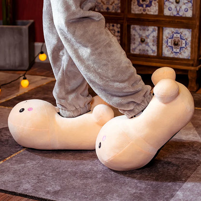 Penis Slippers Plush Adult Phallic Footwear