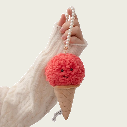 Cherry Ice Cream Cone Keychain