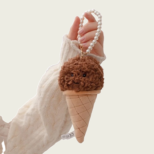 Chocolate Ice Cream Cone Keychain