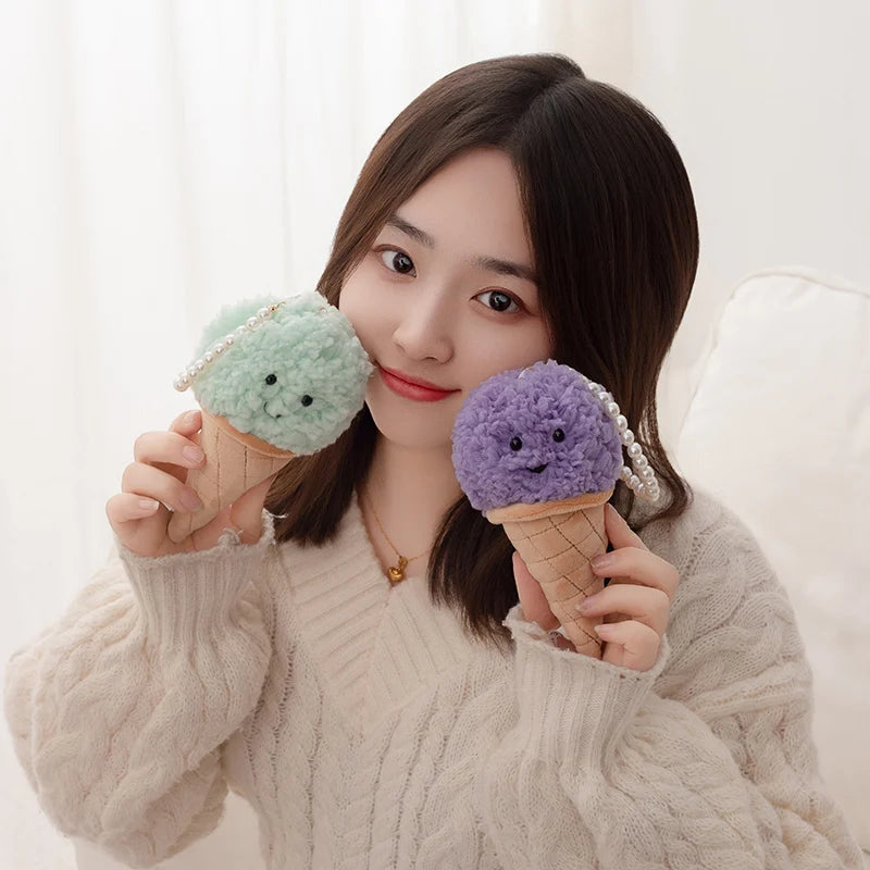 Cookie Monster Ice Cream Cone Keychain