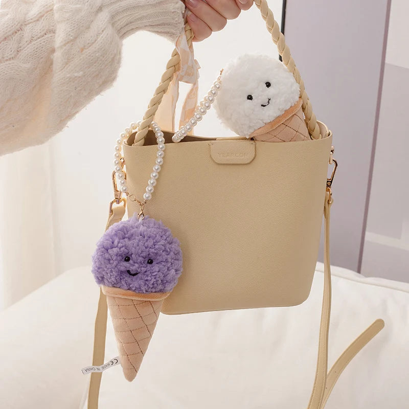 Cookie Monster Ice Cream Cone Keychain