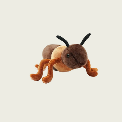 Plush ant toy on a white background