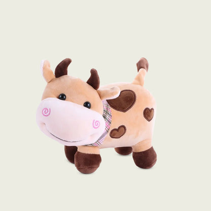 Baby Calf Cow with Spotted Hearts Plushie 11" Stuffed Animal