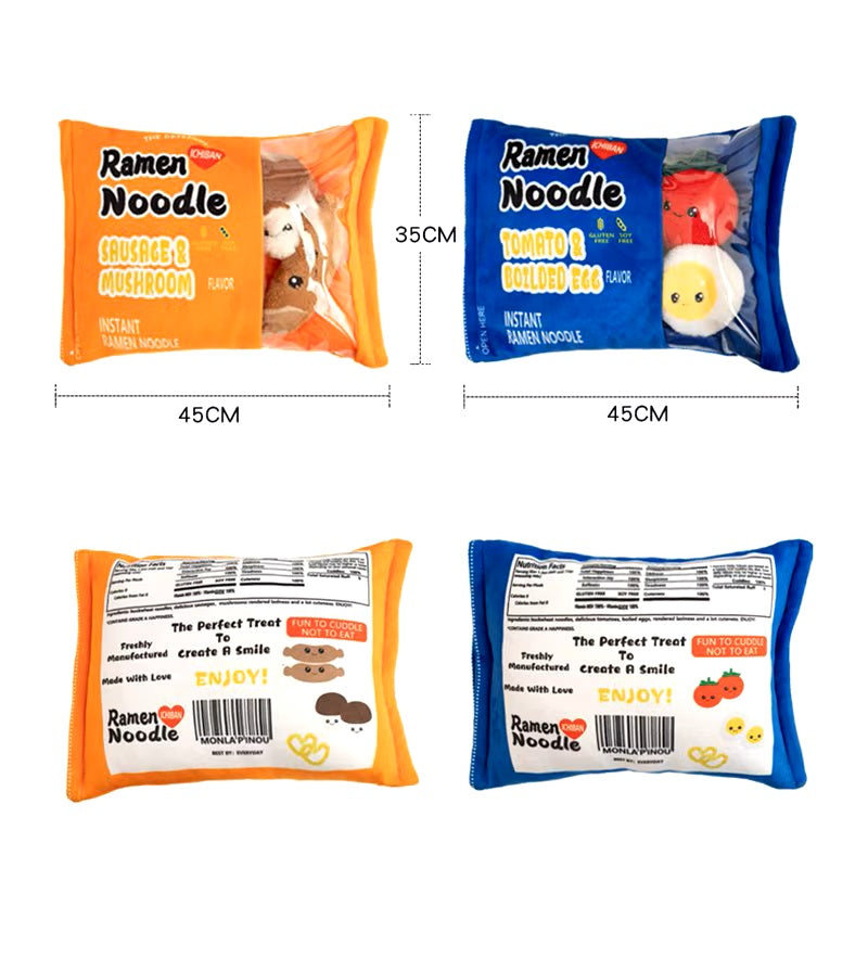Pack of Ramen Noodle Stuffed Snack Plushes