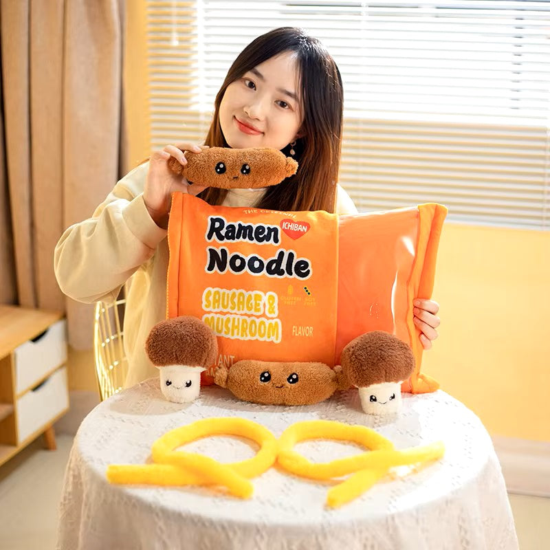 Pack of Ramen Noodle Stuffed Snack Plushes