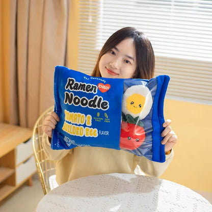 Pack of Ramen Noodle Stuffed Snack Plushes