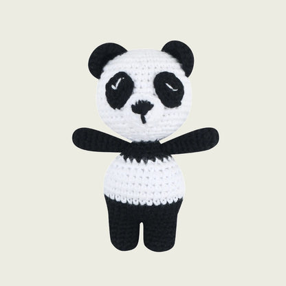 Baby Panda Cub Crocheted Plushie 4.7" Crochet Stuffed Animal