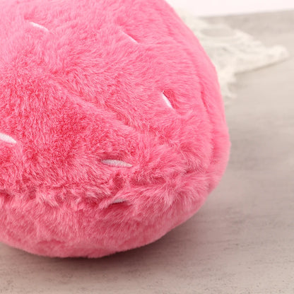 Pink Strawberry Plush with White Seeds