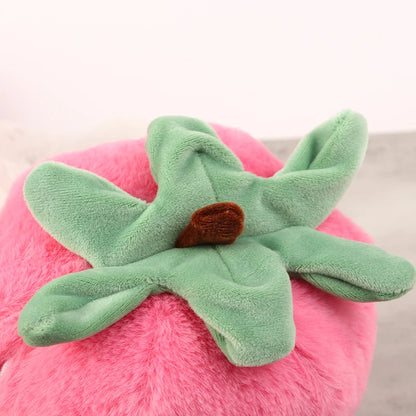 Pink Strawberry Plush with White Seeds