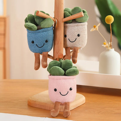 Succulent Potted Plant Plushie Keychain