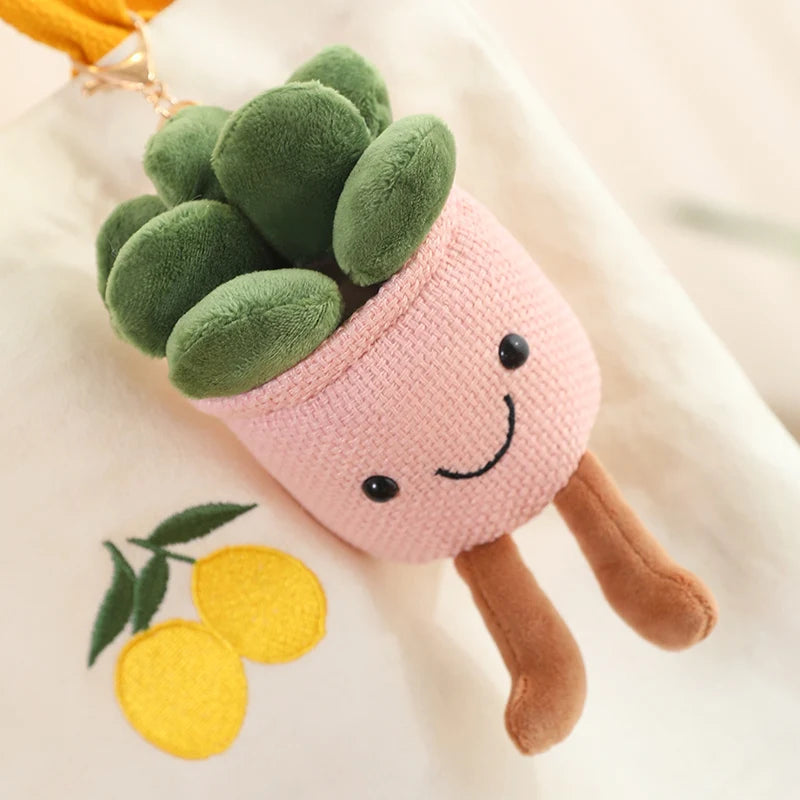 Succulent Potted Plant Plushie Keychain