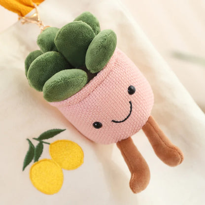 Succulent Potted Plant Plushie Keychain