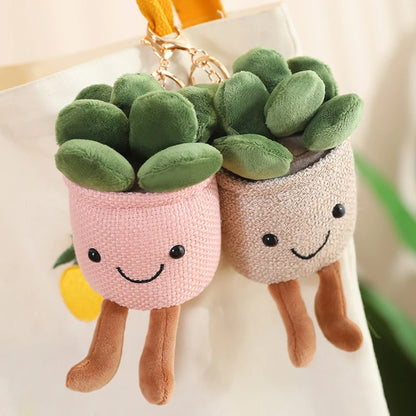 Succulent Potted Plant Plushie Keychain