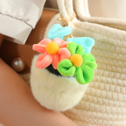 Multi-Color Potted Plush Plant Keychain