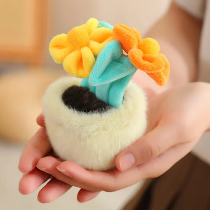 Multi-Color Potted Plush Plant Keychain