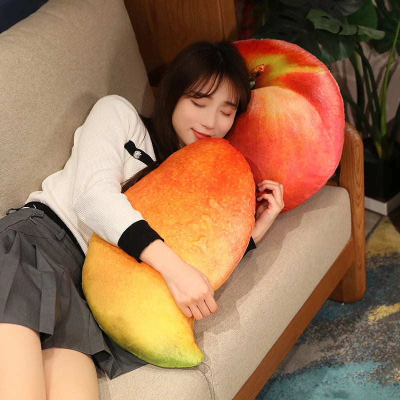 Mango Printed Fruit Plush Cushion