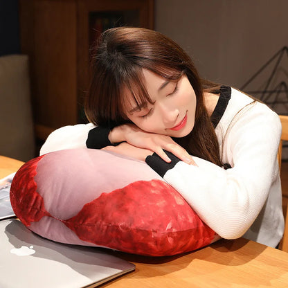 Lychee Printed Fruit Plush Cushion