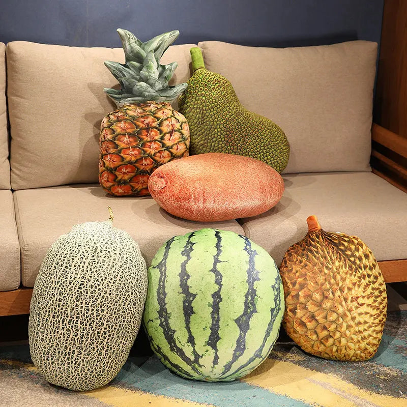Kiwi Printed Fruit Plush Cushion