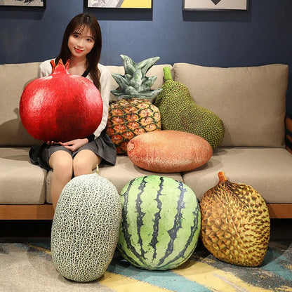 Kiwi Printed Fruit Plush Cushion