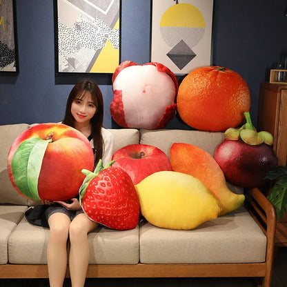 Apple Printed Fruit Plush Cushion