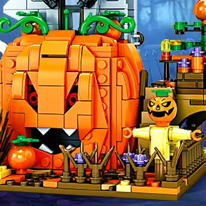 Pumpkin Halloween House Building Blocks Set