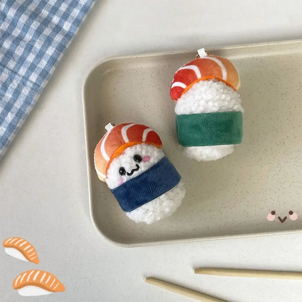 Salmon Temari Sushi with Seaweed Plushie Keychain