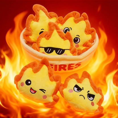 Basket of Flame Emoji Plushies