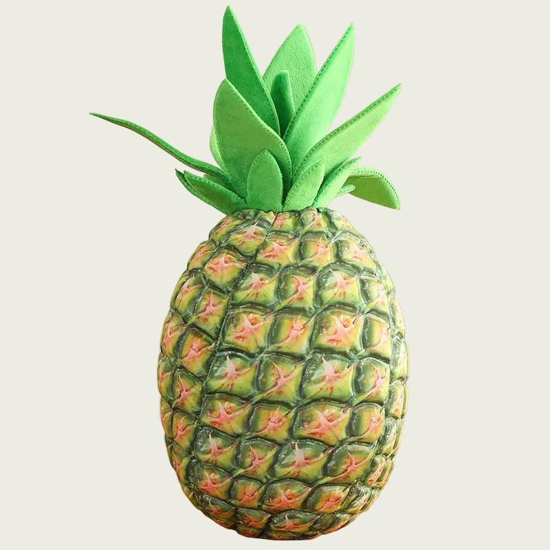 Raw-Green Realistic Plush-Textured Pineapple